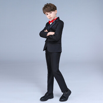 法克伦 儿童西服套装男儿童燕尾服男童花童西装礼服小主持人指挥中大