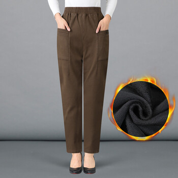 倍艾妈妈裤子女新款老年人冬季外穿宽松哈伦裤中老年人女裤中年秋冬加