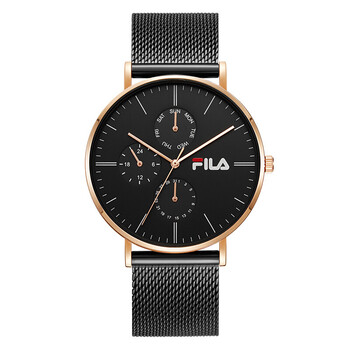 斐乐fila手表男时尚轻奢多功能计时高雅钢带男士腕表生日礼物送男友