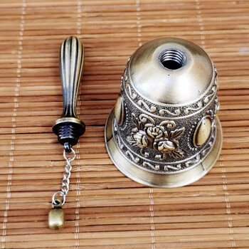 手摇铃铛复古 青铜手摇铃铛小号儿童乐器学校下课铃铛手动复古老人床