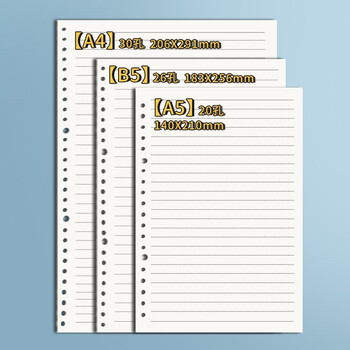 活页本内芯b5加厚26孔活页纸本芯20孔a5可拆卸网格a4康奈尔替换芯a4