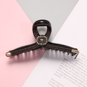 优雅气质鲨鱼夹后脑勺抓夹法式复古夹子头饰大号发抓发卡黑色