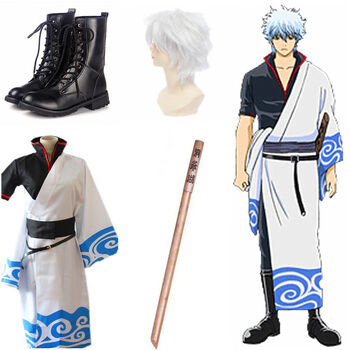 动漫银魂坂田银时cos服装阿银衣服漫展cosplay服装全套9件套 备注鞋码36 43码 请备注鞋码s 图片价格品牌报价 京东