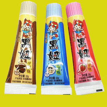 黑妞吸吸糖30g巧克力草莓味炼乳味吸吸管糖儿童牙膏软糖 整盒30支草莓