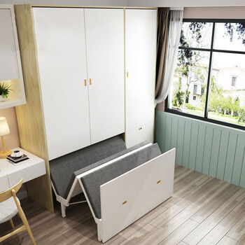 奇朽隐形床现代简约隐形床衣柜一体小户型多功能组合客厅折叠床省空间