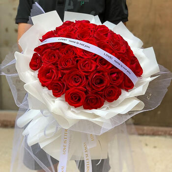花递鲜花速递33枝卡罗拉红玫瑰真花花束送爱人表白礼物同城配送dy675