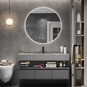 德国osmar 轻奢智能实木浴室柜组合现代简约镜柜洗手池洗脸面盆柜卫生