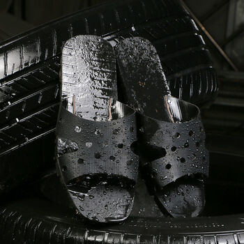 码沙滩鞋复古夏季橡胶个性潮鞋越南非洲拖鞋升级加厚轮胎底孔面拖鞋39