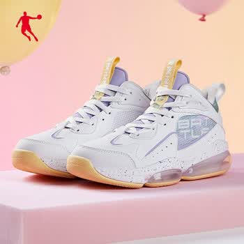 乔丹篮球鞋女鞋2022春秋季新款高帮全掌气垫皮面耐磨防水实战训练球鞋