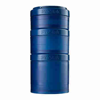 美国Blender Bottle PROSTAK EXPANSION 3层储物罐运动健身蛋白粉容器盒 3层储物罐 - 深蓝色