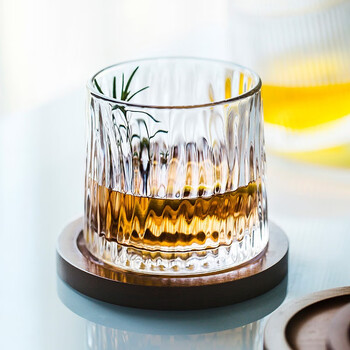 inscription创意旋转威士忌酒杯水晶玻璃洋酒杯果汁杯饮料杯子冰川杯