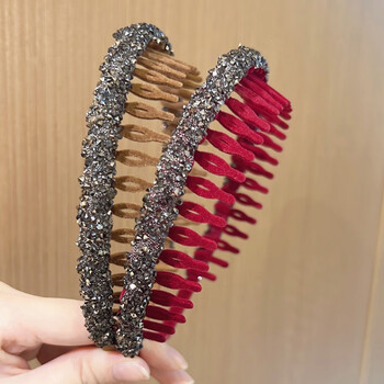 二次印象植绒满钻发箍夹子韩国压发夹成人发卡洗漱发洗脸丝绒网红碎发