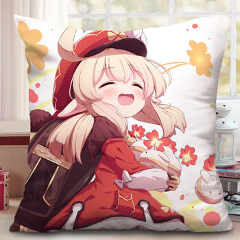 聚喆原神胡桃周边抱枕双面可拆洗动漫二次元游戏床上靠垫沙发靠枕玩偶