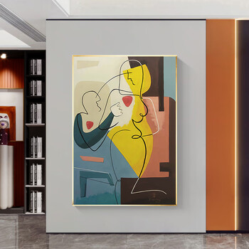 art 原创手绘丨手绘油画毕加索名画永恒之心客厅挂画玄关装饰画轻奢