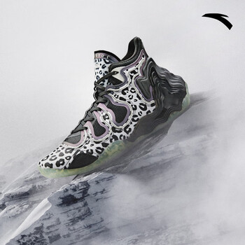 星岳雪豹安踏篮球鞋男2021冬新款专业实战高帮运动鞋男鞋安踏白黑343