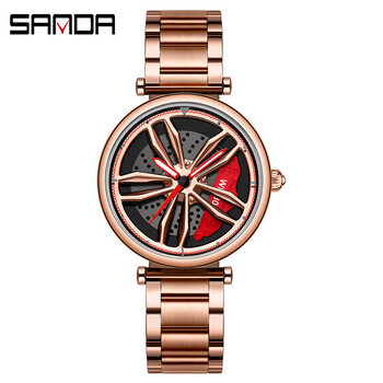 奥迪刀锋手表轮毂rs7立体旋转帅气黑科技百搭男学生时来运转法拉利玫