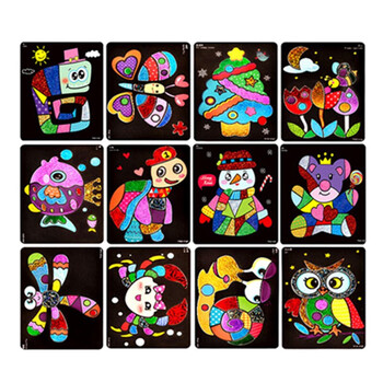 斑彩贴儿童手工diy制作材料包炫彩魔幻艺术贴纸转移贴