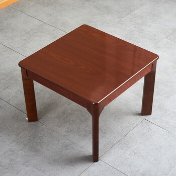家用客厅商务办公室茶几方边几接待茶 胡桃色单层方形茶几 60x60x45cm