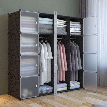 树脂组装钢架衣橱折叠非布子 16门3挂【图片 价格 品牌 报价】-京东
