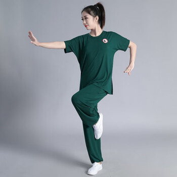 气功服女式太极服夏款太极服短袖上衣中袖太极服女套装夏季薄款太极服