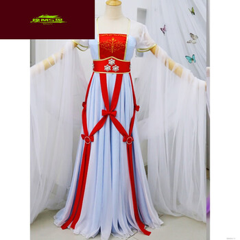 86年西游记同款演出服cos嫦娥仙子古装汉服 衣服 白色披纱(不含头饰)
