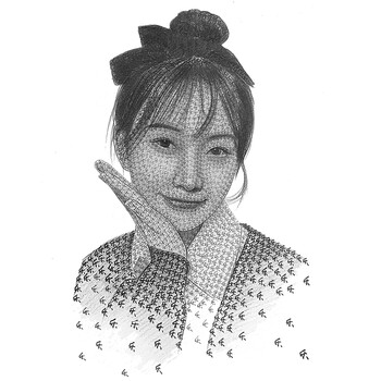 用名字画人像名字作画手绘手写女友照片素描画像定制创意生日礼物金牌