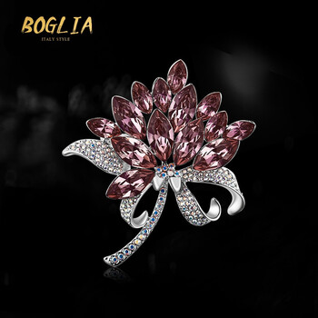 boglia轻奢品牌胸针女别针款女精致设计感水晶胸花气质大衣高端配饰