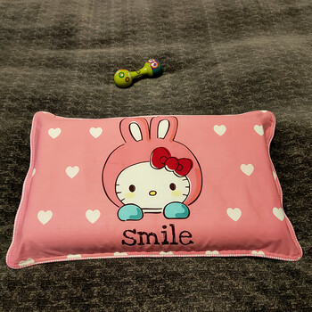 卡通儿童乳胶枕套纯棉小号30×50男女宝宝小孩可爱枕头套4060 微笑