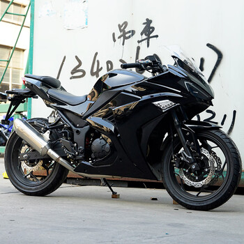 400cc双缸电喷公路趴赛代步车长途摩旅领航重机街车整车可上牌 纯黑色
