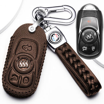 专用201421款别克昂科威两驱四驱钥匙套真皮男女包20t高档扣28t咖啡色