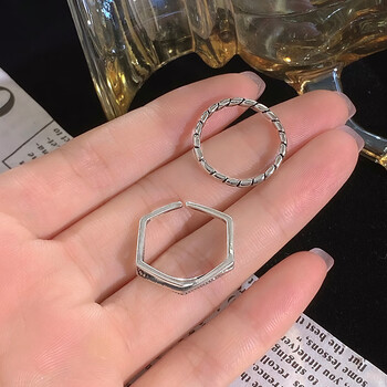 千弗s925戒指几何复古女小众设计感轻奢尾戒小指时尚个几何复古戒指