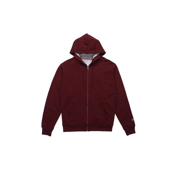 champion冠军拉链卫衣男女外套加绒开衫休闲外套酒红情侣卫衣 酒红色