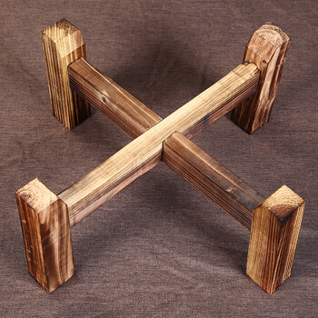 水缸木托架紫砂茶叶罐防潮木座底架水缸花盆鱼缸实木支撑架普洱大茶缸