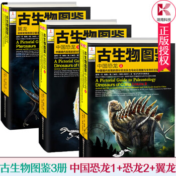 中国恐龙1+2+翼龙/古生物图鉴 全3册 恐龙古鸟动物化石 科普读物书籍