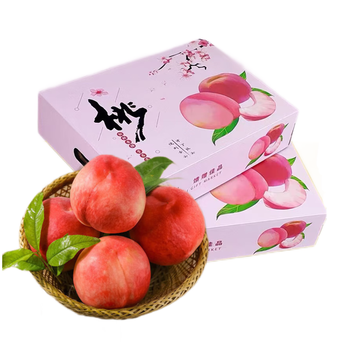 毛桃当季时令水果脆甜软桃水蜜桃子 5斤装 12颗礼盒装