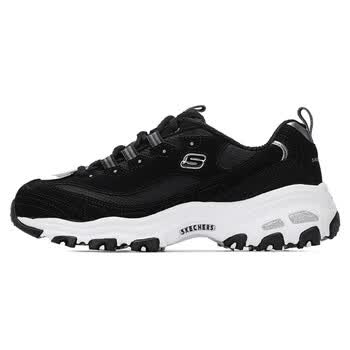 斯凯奇skechers女鞋熊猫鞋厚底休闲鞋运动鞋黑色老爹鞋11930blk11930