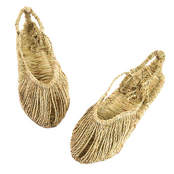 草鞋男凉鞋手工编织麻鞋拖鞋士夏个性复古女士红军表演稻草麻半包草鞋