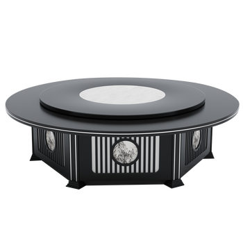 轻奢高端宅尚佳新中式酒店大圆桌酒店餐桌大圆桌电动转盘自动旋转饭店