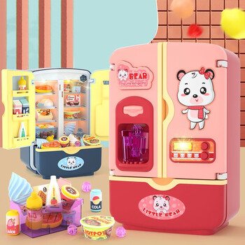 星屑儿童过家家迷你厨房男女孩子大号仿真冰箱双开门声光玩具3-6岁早