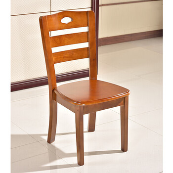 实木餐椅靠背椅子家用简约现代中式原木酒店饭店餐桌椅子胡桃色普通款