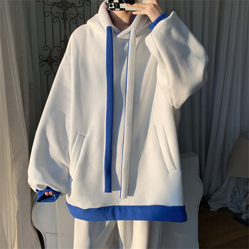 连帽卫衣男春秋款白色潮牌休闲帽衫2022新款秋季男士套头带帽外套