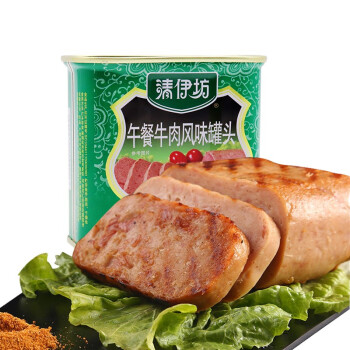 双汇清伊坊午餐牛肉罐头340g罐午餐肉清真食品牛肉火腿肠罐头即食早餐