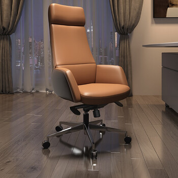 黎贸真皮高档老板椅家用轻奢豪华商务办公椅高端真牛皮大班椅书房椅子