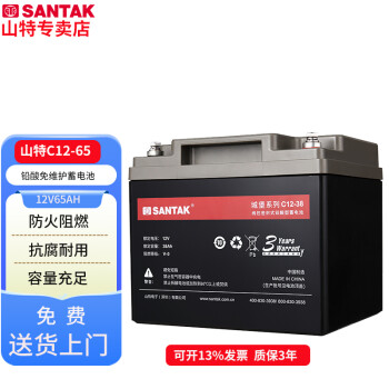 山特（SANTAK） UPS电源 C12-65 电池铅酸蓄电池免维护12V65AH城堡系列