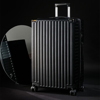 箱皮箱子80寸大号密码箱子60曜石黑网兜款坚固包角50寸礼品永久质保