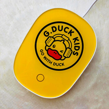 小黄鸭暖暖杯 gduck小黄鸭暖暖杯恒温杯垫加热陶瓷杯马克杯盖子高颜值