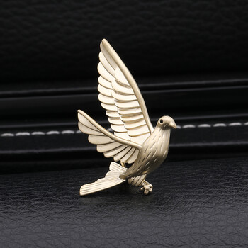 雅蝶娜鸽子胸针男女简约小鸟胸花衬衫配饰别针 男西装徽章 金色