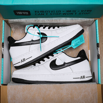 耐克顿aj空军一号男鞋纯白情侣板鞋秋季百搭小白鞋联名af1高帮女款