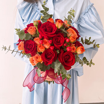 朵梓鲜花速递结婚手捧花红玫瑰送新娘婚礼告白礼物全国同城配送