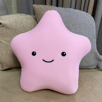 纳米颗粒软体小星星靠垫泡沫粒子软体毛绒玩具枕头粉红色小号2227cm